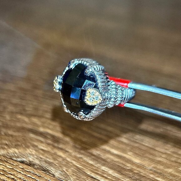 Large Onyx/Cz Ring - Picture 4 of 8